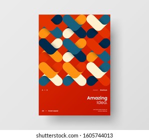 Amazing business presentation vector A4 vertical orientation front page mock up. Modern corporate report cover abstract geometric illustration design layout. Company identity brochure template.