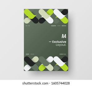 Amazing business presentation vector A4 vertical orientation front page mock up. Modern corporate report cover abstract geometric illustration design layout. Company identity brochure template.