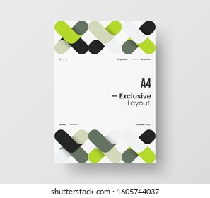 Amazing business presentation vector A4 vertical orientation front page mock up. Modern corporate report cover abstract geometric illustration design layout. Company identity brochure template.
