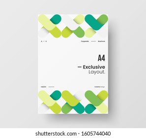 Amazing business presentation vector A4 vertical orientation front page mock up. Modern corporate report cover abstract geometric illustration design layout. Company identity brochure template.