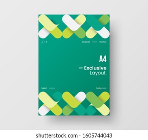 Amazing business presentation vector A4 vertical orientation front page mock up. Modern corporate report cover abstract geometric illustration design layout. Company identity brochure template.
