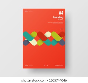 Amazing business presentation vector A4 vertical orientation front page mock up. Modern corporate report cover abstract geometric illustration design layout. Company identity brochure template.