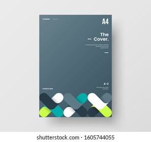 Amazing business presentation vector A4 vertical orientation front page mock up. Modern corporate report cover abstract geometric illustration design layout. Company identity brochure template.