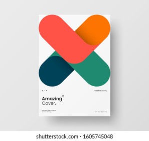Amazing business presentation vector A4 vertical orientation front page mock up. Modern corporate report cover abstract geometric illustration design layout. Company identity brochure template.