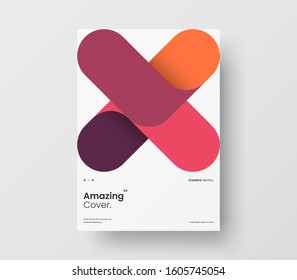 Amazing business presentation vector A4 vertical orientation front page mock up. Modern corporate report cover abstract geometric illustration design layout. Company identity brochure template.