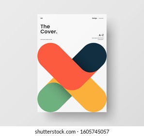 Amazing business presentation vector A4 vertical orientation front page mock up. Modern corporate report cover abstract geometric illustration design layout. Company identity brochure template.