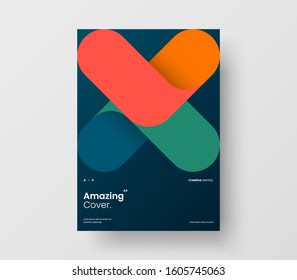 Amazing business presentation vector A4 vertical orientation front page mock up. Modern corporate report cover abstract geometric illustration design layout. Company identity brochure template.