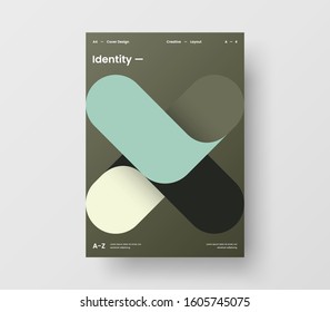 Amazing business presentation vector A4 vertical orientation front page mock up. Modern corporate report cover abstract geometric illustration design layout. Company identity brochure template.