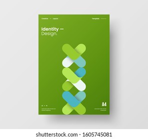 Amazing business presentation vector A4 vertical orientation front page mock up. Modern corporate report cover abstract geometric illustration design layout. Company identity brochure template.