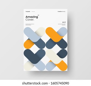 Amazing business presentation vector A4 vertical orientation front page mock up. Modern corporate report cover abstract geometric illustration design layout. Company identity brochure template.