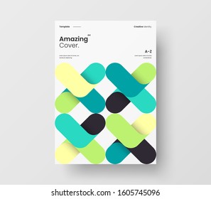 Amazing business presentation vector A4 vertical orientation front page mock up. Modern corporate report cover abstract geometric illustration design layout. Company identity brochure template.