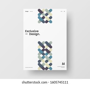Amazing business presentation vector A4 vertical orientation front page mock up. Modern corporate report cover abstract geometric illustration design layout. Company identity brochure template.