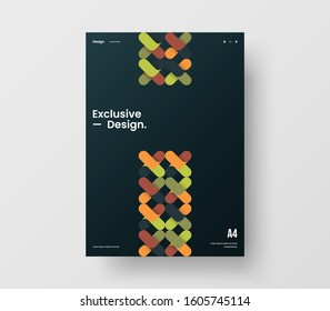 Amazing business presentation vector A4 vertical orientation front page mock up. Modern corporate report cover abstract geometric illustration design layout. Company identity brochure template.