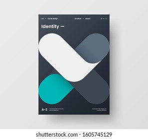 Amazing business presentation vector A4 vertical orientation front page mock up. Modern corporate report cover abstract geometric illustration design layout. Company identity brochure template.