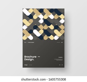Amazing business presentation vector A4 vertical orientation front page mock up. Modern corporate report cover abstract geometric illustration design layout. Company identity brochure template.