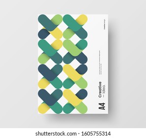 Amazing business presentation vector A4 vertical orientation front page mock up. Modern corporate report cover abstract geometric illustration design layout. Company identity brochure template.