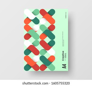 Amazing business presentation vector A4 vertical orientation front page mock up. Modern corporate report cover abstract geometric illustration design layout. Company identity brochure template.