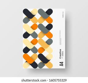 Amazing business presentation vector A4 vertical orientation front page mock up. Modern corporate report cover abstract geometric illustration design layout. Company identity brochure template.