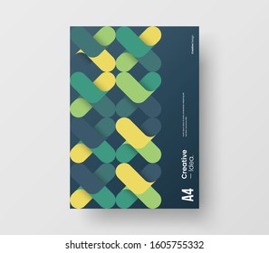 Amazing business presentation vector A4 vertical orientation front page mock up. Modern corporate report cover abstract geometric illustration design layout. Company identity brochure template.