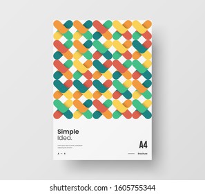 Amazing business presentation vector A4 vertical orientation front page mock up. Modern corporate report cover abstract geometric illustration design layout. Company identity brochure template.