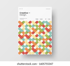 Amazing business presentation vector A4 vertical orientation front page mock up. Modern corporate report cover abstract geometric illustration design layout. Company identity brochure template.