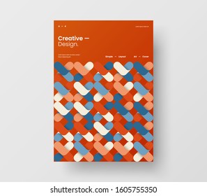Amazing business presentation vector A4 vertical orientation front page mock up. Modern corporate report cover abstract geometric illustration design layout. Company identity brochure template.