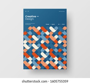 Amazing business presentation vector A4 vertical orientation front page mock up. Modern corporate report cover abstract geometric illustration design layout. Company identity brochure template.