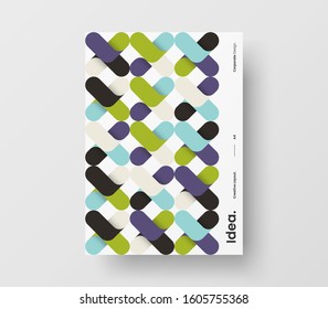 Amazing business presentation vector A4 vertical orientation front page mock up. Modern corporate report cover abstract geometric illustration design layout. Company identity brochure template.