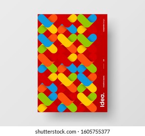 Amazing business presentation vector A4 vertical orientation front page mock up. Modern corporate report cover abstract geometric illustration design layout. Company identity brochure template.