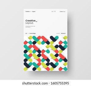 Amazing business presentation vector A4 vertical orientation front page mock up. Modern corporate report cover abstract geometric illustration design layout. Company identity brochure template.