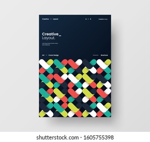 Amazing business presentation vector A4 vertical orientation front page mock up. Modern corporate report cover abstract geometric illustration design layout. Company identity brochure template.
