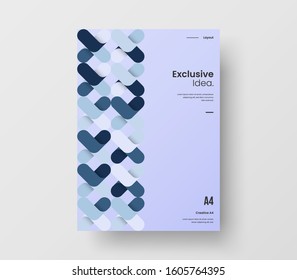 Amazing business presentation vector A4 vertical orientation front page mock up. Modern corporate report cover abstract geometric illustration design layout. Company identity brochure template.