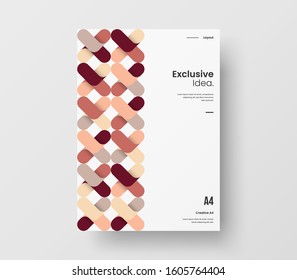 Amazing business presentation vector A4 vertical orientation front page mock up. Modern corporate report cover abstract geometric illustration design layout. Company identity brochure template.