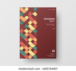Amazing business presentation vector A4 vertical orientation front page mock up. Modern corporate report cover abstract geometric illustration design layout. Company identity brochure template.