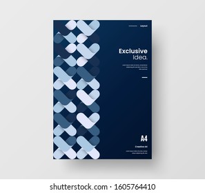 Amazing business presentation vector A4 vertical orientation front page mock up. Modern corporate report cover abstract geometric illustration design layout. Company identity brochure template.