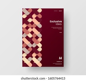 Amazing business presentation vector A4 vertical orientation front page mock up. Modern corporate report cover abstract geometric illustration design layout. Company identity brochure template.