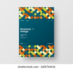 Amazing business presentation vector A4 vertical orientation front page mock up. Modern corporate report cover abstract geometric illustration design layout. Company identity brochure template.