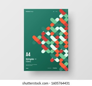 Amazing business presentation vector A4 vertical orientation front page mock up. Modern corporate report cover abstract geometric illustration design layout. Company identity brochure template.