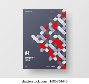 Amazing business presentation vector A4 vertical orientation front page mock up. Modern corporate report cover abstract geometric illustration design layout. Company identity brochure template.