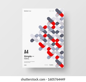 Amazing business presentation vector A4 vertical orientation front page mock up. Modern corporate report cover abstract geometric illustration design layout. Company identity brochure template.