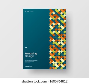 Amazing business presentation vector A4 vertical orientation front page mock up. Modern corporate report cover abstract geometric illustration design layout. Company identity brochure template.