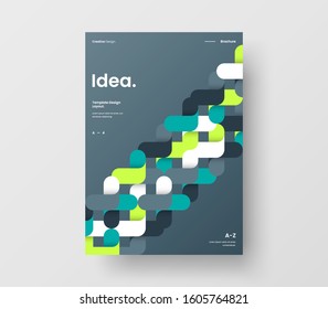 Amazing business presentation vector A4 vertical orientation front page mock up. Modern corporate report cover abstract geometric illustration design layout. Company identity brochure template.