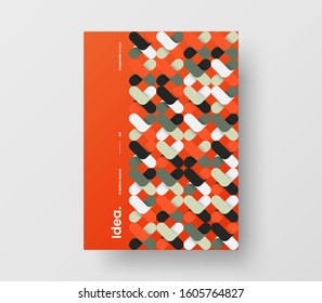 Amazing business presentation vector A4 vertical orientation front page mock up. Modern corporate report cover abstract geometric illustration design layout. Company identity brochure template.