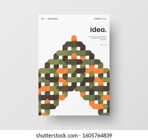 Amazing business presentation vector A4 vertical orientation front page mock up. Modern corporate report cover abstract geometric illustration design layout. Company identity brochure template.