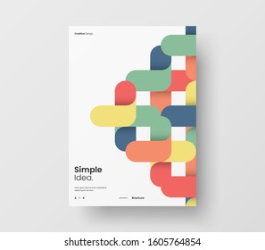 Amazing business presentation vector A4 vertical orientation front page mock up. Modern corporate report cover abstract geometric illustration design layout. Company identity brochure template.