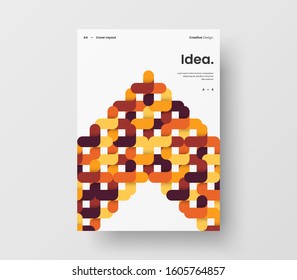 Amazing business presentation vector A4 vertical orientation front page mock up. Modern corporate report cover abstract geometric illustration design layout. Company identity brochure template.