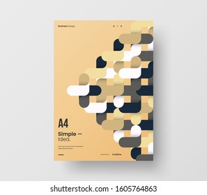 Amazing business presentation vector A4 vertical orientation front page mock up. Modern corporate report cover abstract geometric illustration design layout. Company identity brochure template.