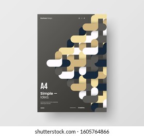 Amazing business presentation vector A4 vertical orientation front page mock up. Modern corporate report cover abstract geometric illustration design layout. Company identity brochure template.
