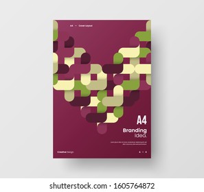 Amazing business presentation vector A4 vertical orientation front page mock up. Modern corporate report cover abstract geometric illustration design layout. Company identity brochure template.