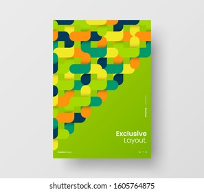 Amazing business presentation vector A4 vertical orientation front page mock up. Modern corporate report cover abstract geometric illustration design layout. Company identity brochure template.